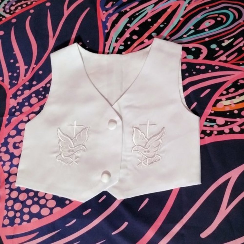 Christening Outfit with Bonnet 5 Pieces Set Formal White Suit (12-18 Month) Boy - Picture 5 of 11